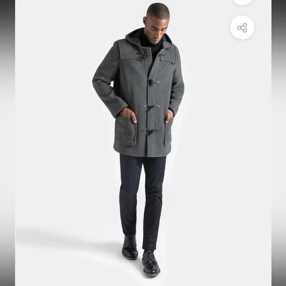 GLOVERALL MID LENGTH DUFFLE COAT GREY XL - Picture 1 of 5